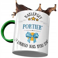 Kubek Zielony Dla Portiera Najlepszy Portier Z Nadrukiem Ze Zdjęciem