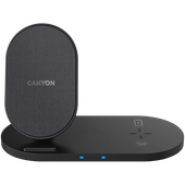 CANYON Ładowarka bezprzewodowa WS-202 10W 2w1 Czarna