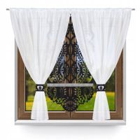 P17 Firana nowoczesna KOMPLET do salonu sypialni panel ekran glamur 400x145