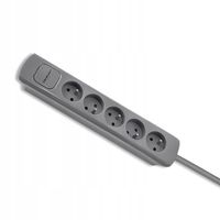 2X Listwa zasilająca 5 gniazd 1.8m Szara Qoltec Quick Switch Kriss/Kross