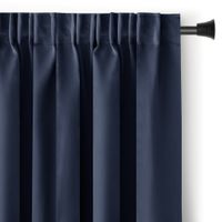 Zasłona blackout 90% na taśmie z szarfą 140x175 cm indygo Restilo