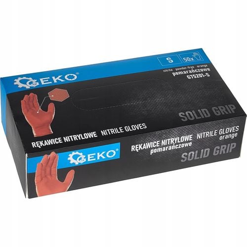 Rękawice nitrylowe GEKO Solid Grip pomarańczowe S 50 szt. na Arena.pl