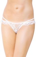 stringi erotyczne z kokardą softline 2447 białe m/l