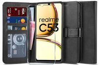 SKÓRZANE ETUI KABURA do REALME C53 | REALME C51 | REALME NOTE 50 +SZKŁO 9H