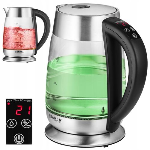 Czajnik elektryczny SZKLANY REGULACJA TEMPERATURY LCD DOTYKOWY PANEL 1,8 L na Arena.pl