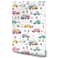 Tapeta Dla Chłopców Kolorowe SAMOCHODY Wywrotki