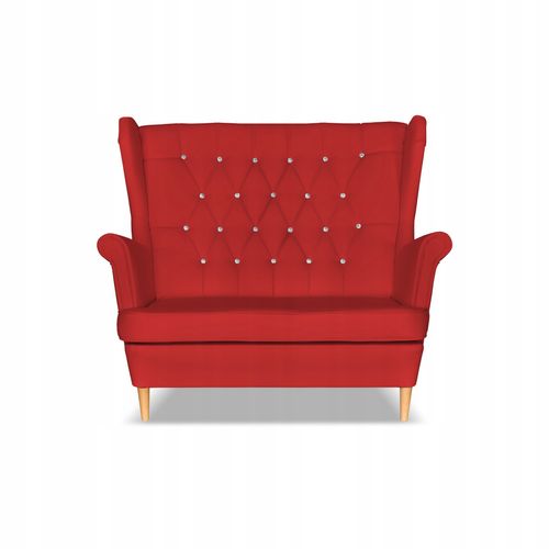Sofa kanapa uszak Gaja ekoskóra skandynawska Family Meble czerwona na Arena.pl