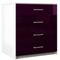 Komoda Do Salonu Na Ubrania 4 Szuflady Lana Fiolet Połysk