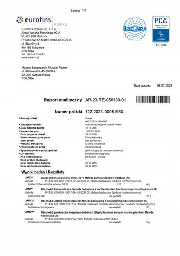 GAINER Red Mass 2000g BIAŁKO węglowodany MASA SIŁA czekolada Red Support na Arena.pl