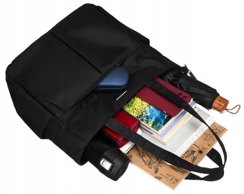Torba damska PETERSON miejska torebka shopper bag na ramię czarna A4 lekka na Arena.pl