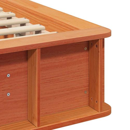 Ramka łóżka z przechowywaniem Woskowy brąz 80 x 200 cm drewno na Arena.pl