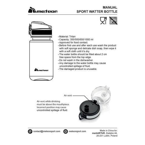 Bidon Meteor 500 ml 74572 uniw na Arena.pl