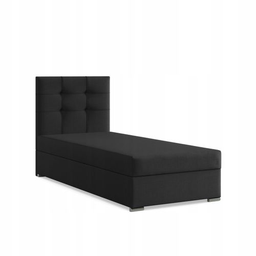 Łóżko Kontynentalne ELDA CZARNE JEDNOOSOBOWE Tapicerowane Pojedyncze na Arena.pl