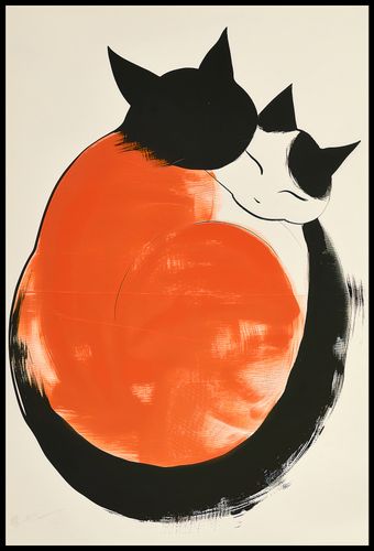 Plakat 68x101cm Yin i Yang Kotów na Arena.pl