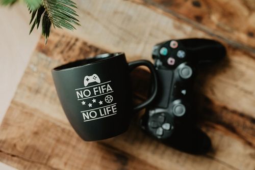 B.DUŻY KUBEK CZARNY MATOWY Z WŁASNYM NADRUKIEM DO KAWY NA PREZENT na Arena.pl