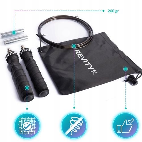 SKAKANKA BOKSERSKA ERGONOMICZNA REGULOWANA Z ŁOŻYSKAMI I OBCIĄŻENIEM na Arena.pl