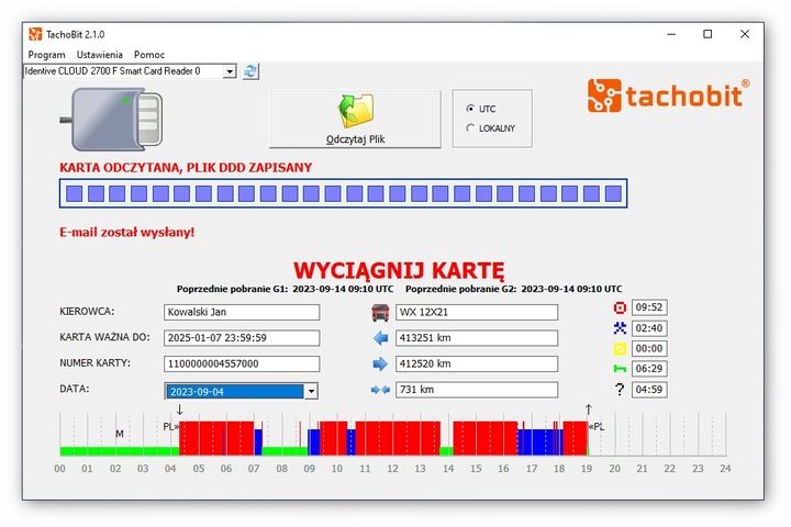 Czytnik kart kierowców G2v2 i program TachoBit zdjęcie 2