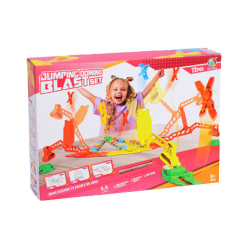 Zestaw Do Układania Kolorowe Klocki Domino Skaczące Klipsy 72 Elementy na Arena.pl