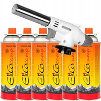 PALNIK GAZOWY LUTLAMPA OPALARKA REGULOWANY + 6x KARTUSZ GAZ XL 220g 400ml