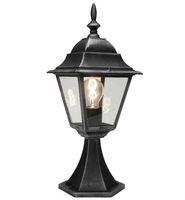 Latarnia na słupek ogrodzeniowy 48cm czarne przecierane srebro swe