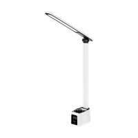 Lampka na biurko z zegarem gniazda USB USB-C regulacja Quick Charge Rebel