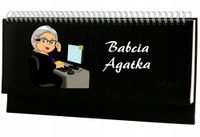 Terminarz babcia + imię 2026 tygodniowy kalendarz leżący biurkowy