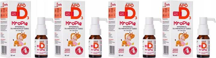 ApoD3 Krople Witamina D3 400 j.m. Odporność 10ml zdjęcie 1