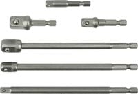Geko Adaptery do nasadek HEX 1/4" 3/8" 1/2" zestaw 6 el. CrV
