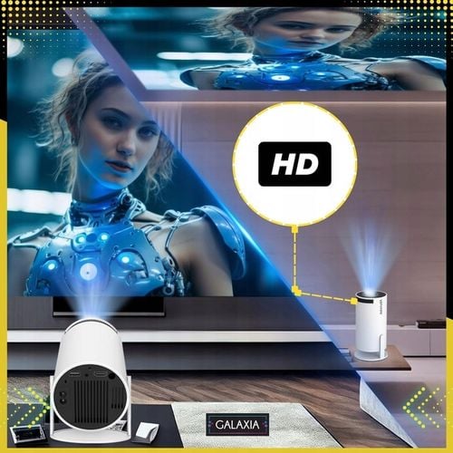 PROJEKTOR RZUTNIK MINI PRZENOŚNY ANDROID LED WIFI FULL HD SMART TV na Arena.pl