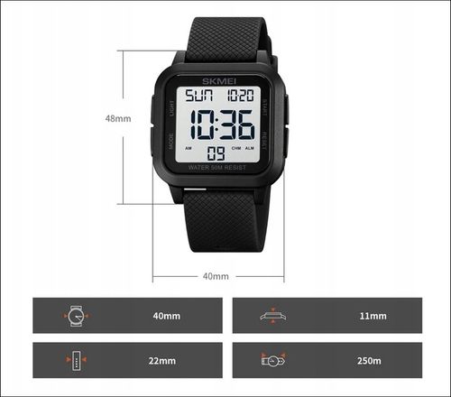 Zegarek męski SKMEI elektroniczny czytelna tarcza wiele funkcji na Arena.pl