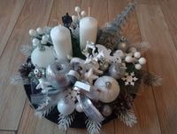 STROIK na stół świąteczny z świeczką Boże Narodzenie NA TALERZU piękny