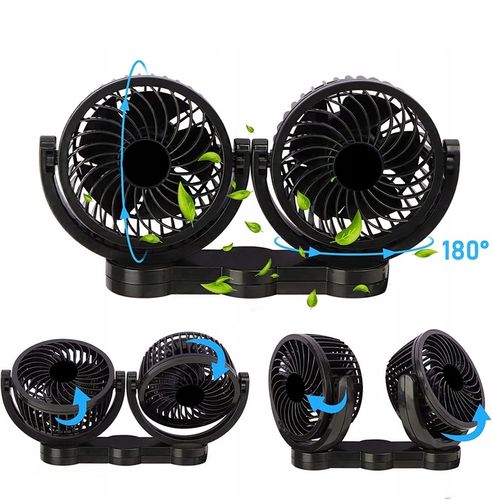 Wentylator samochodowy z przyssawką 2x4 cale 12V na Arena.pl