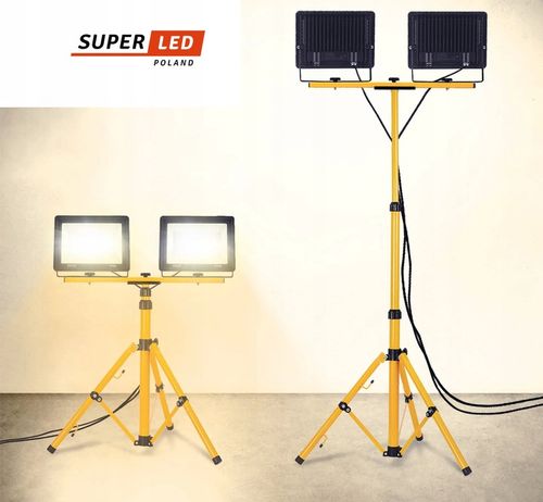 ZESTAW Halogen Naświetlacz LED + Statyw Budowlany 2x 100W 22000lm + na Arena.pl