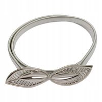 Pasek damski sprężynka srebrny 2 listki