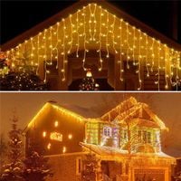 Sople Lampki 100Led Kurtyny Świetlne Biały Ciepły