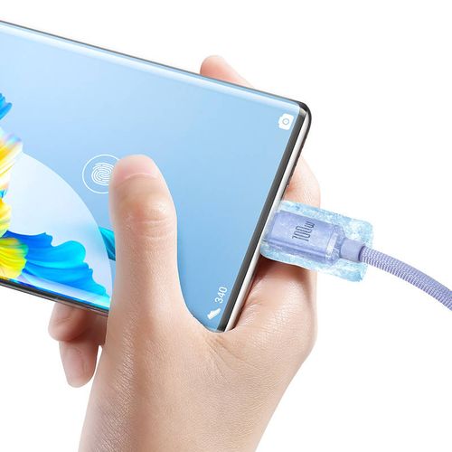 kabel usb do usb-c baseus crystal shine, 100w, 2m (fioletowy) na Arena.pl