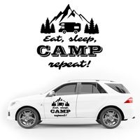 NAKLEJKA NA SAMOCHÓD góry las napis KAMPER przyczepę kempingową auto 35 cm