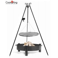 GRILL OGRODOWY COOKKING Z KOŁOWROTKIEM 180 STALOWY 50+PALENISKO HAITI 60