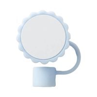 Silikonowa nakładka na słomkę Ø 0,8 cm do sublimacji - błękitny kwiatek