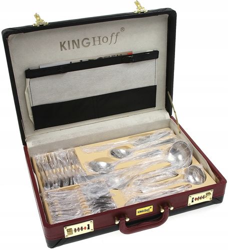 ZESTAW SZTUĆCE KOMPLET WALIZKA POŁYSK 72 KINGHOFF na Arena.pl