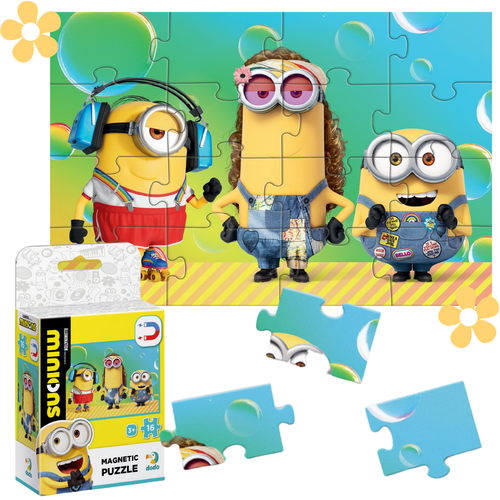 Puzzle Magnetyczne ”Minionki” 16 Kolorowych Elementów Do Ułożenia 200352 na Arena.pl