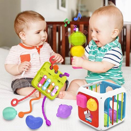 KOSTKA EDUKACYJNA SORTER ELASTYCZNA SENSORYCZNA MONTESSORI 7W1 na Arena.pl