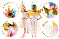 UNICORN PRZEBRANIE STRÓJ BAL KOSTIUM SUKIENKA 128 146 ZESTAW ELEGANCKA 3EL