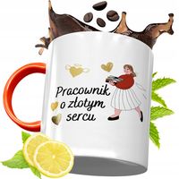 Kubek Pomarańczowy Dla Pracownika Prezent Z Nadrukiem Ze Zdjęciem