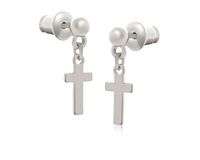 posrebrzane kolczyki wiszące krzyżyki (p14732/1ag)