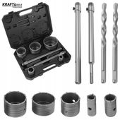 Zestaw otwornic do betonu sds max plus 9 sztuk 30-100 mm KD12640