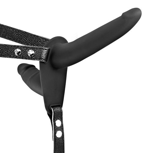 Vibrating Strap-on With Double Dildo Black na Arena.pl