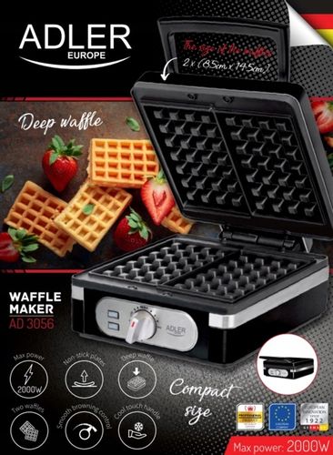 GOFROWNICA 2000W XXL 2 CHRUPIĄCE PUSZYSTE GOFRY XXL DUŻA SOLIDNIE WYKONANA na Arena.pl