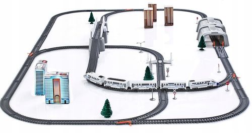 Kolejka elektryczna OGROMNY TOR MOST TUNEL 914cm Pociąg na baterie XXL na Arena.pl