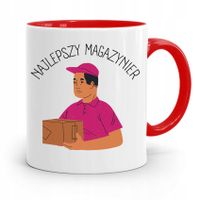 Kubek Czerwony Dla Magazyniera Najlepszy Prezent Z Nadrukiem Ze Zdjęciem